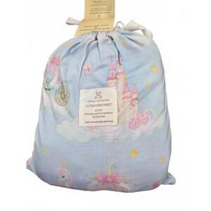 NEW CHARLIES PROJECT girls princess castle crib sheet in blue/ pink